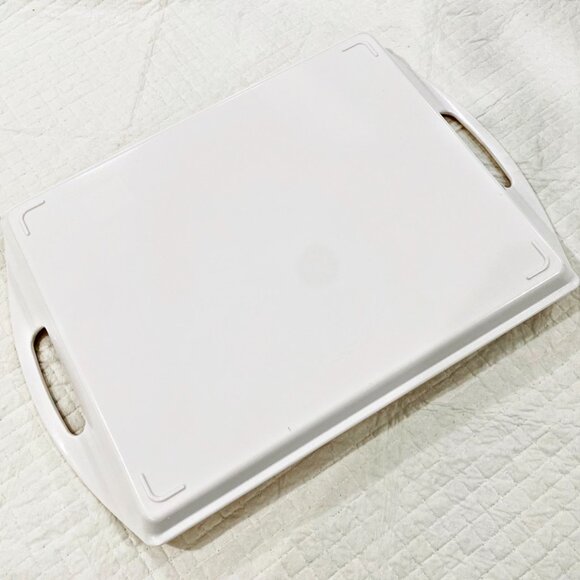 Anne Mortimer Signed Cat Tray Melamine Handled Yellow Multi Italy 17.5" x 12" - Picture 4 of 5